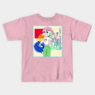 Yuri Marzipan the Oni - Cool Gal (Pastel Mint) Kids T-Shirt